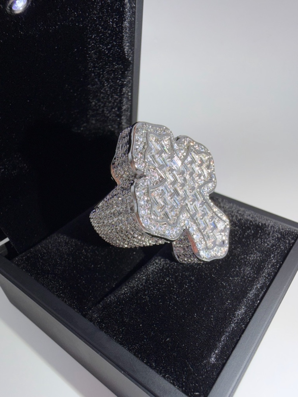 Iced Cross Statement Ring - Picture 4 of 9